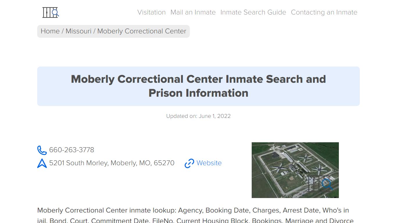Moberly Correctional Center Inmate Search, Visitation ...